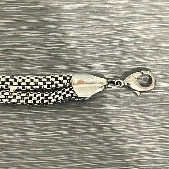 Vintage Silver Chain Bracelet with Loops, Curls - Picture 6 of 9